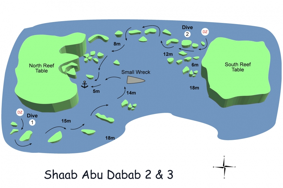 Site de Marsa Alam, spot "Shaab Abu Dabab II & III"