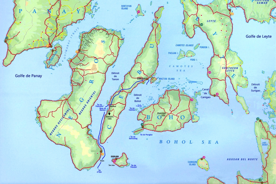Trajet de l'île de Cebu à l'île d'Apo
