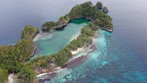 Vue aérienne de l'Île Batu Rufus