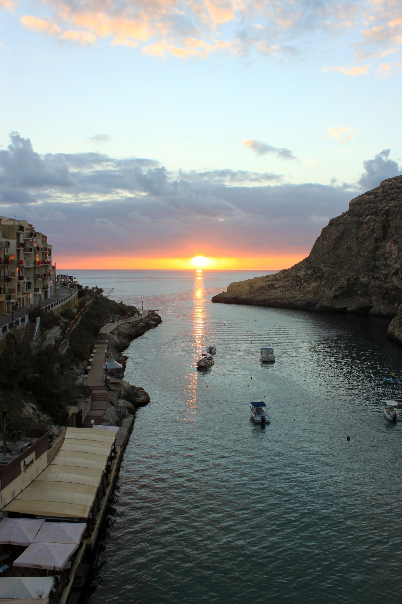 Coucher de soleil de l'hôtel San Andrea