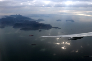 Survol de la côte de Hong Kong