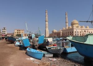 Le port de pêche côtoie la Mosquée El Mina Masjid